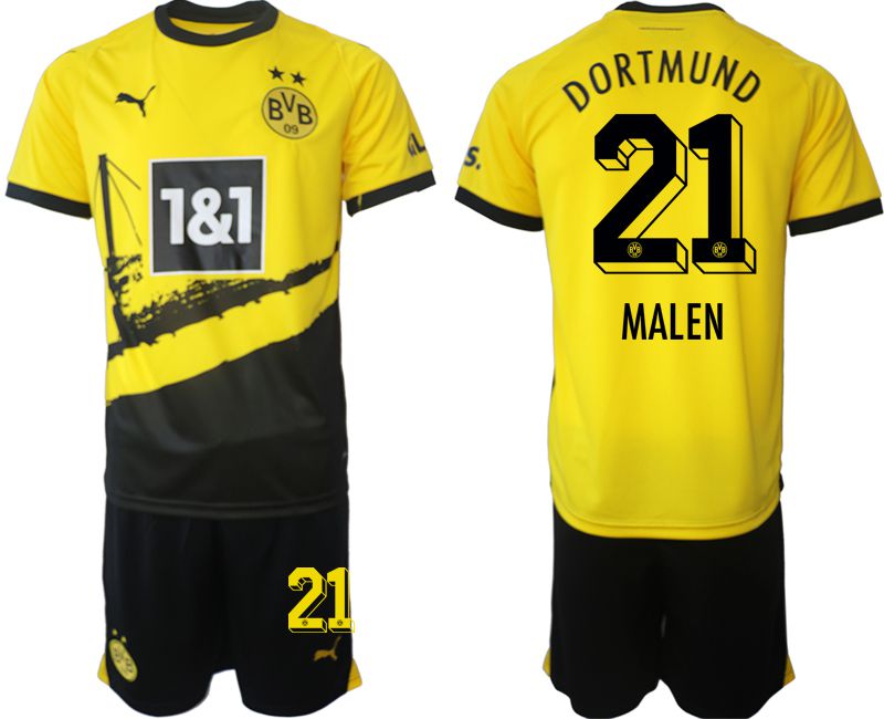 Men 2023-2024 Club Borussia Dortmund home yellow #21 Soccer Jersey->borussia dortmund jersey->Soccer Club Jersey